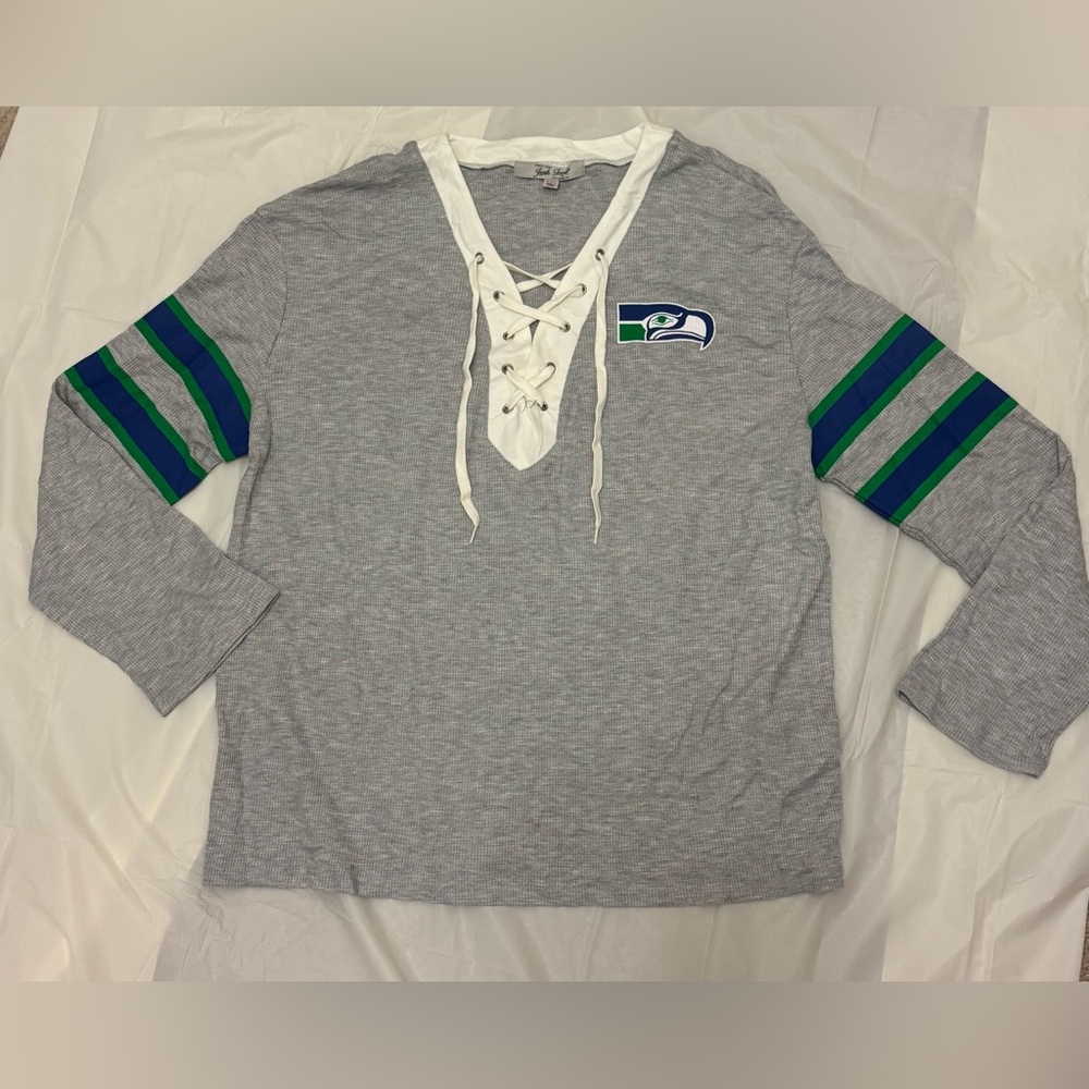 Seahawks waffle like tied front shirt